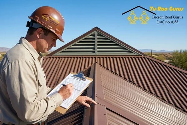 Roof inspection being conducted on a Tucson home